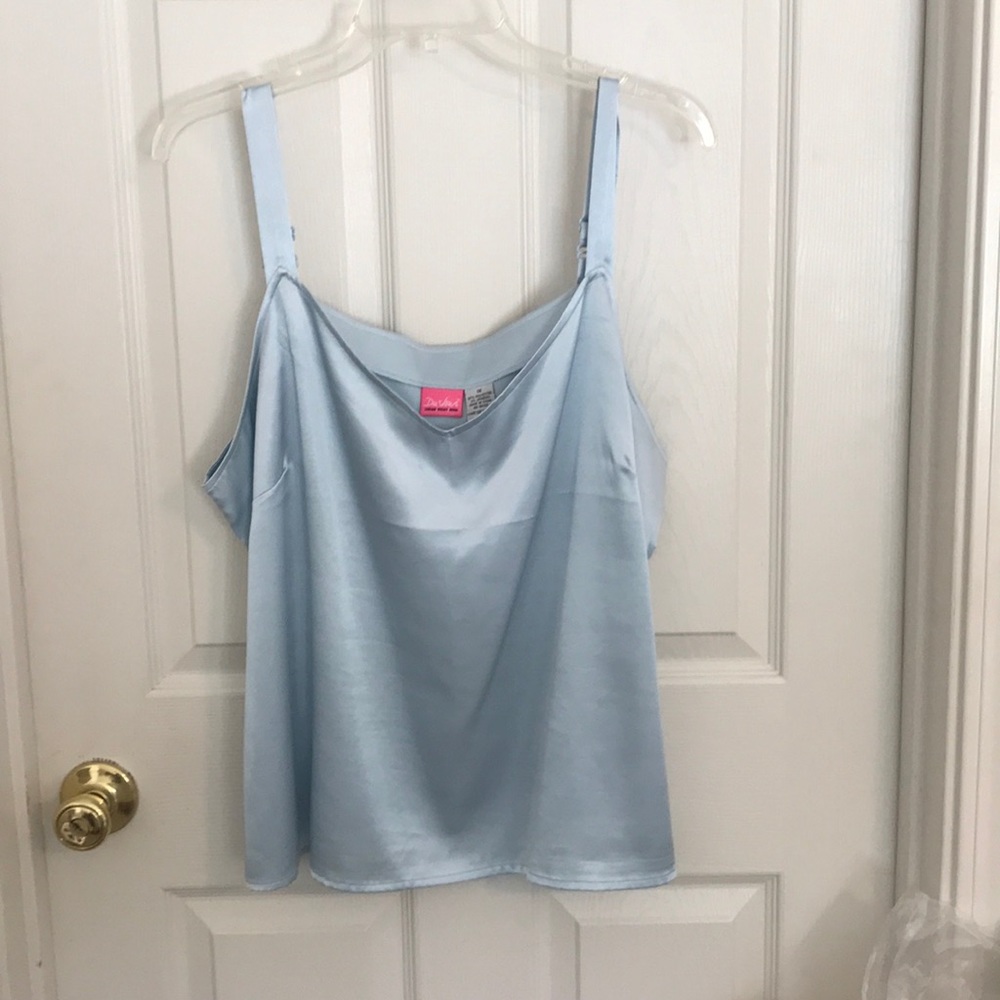 2 pc  Blouse w/Satiny Camisole/Adjustable Straps